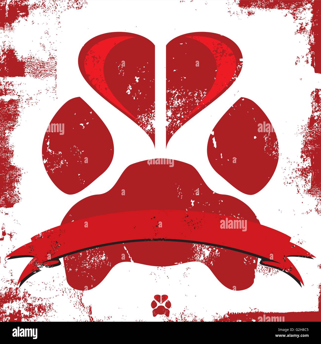 Doggy Love Paw Insignia A dog paw print with a heart in the top part of the  paw Stock Vector Image & Art - Alamy