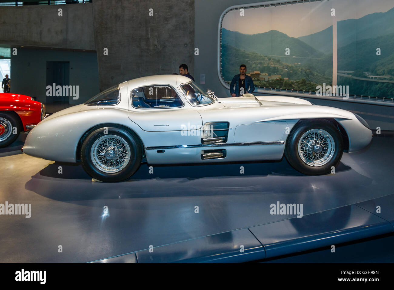 STUTTGART, GERMANY- MARCH 19, 2016: Racing car Mercedes-Benz 300 SLR Uhlenhaut coupe, 1955. Mercedes-Benz Museum. Stock Photo