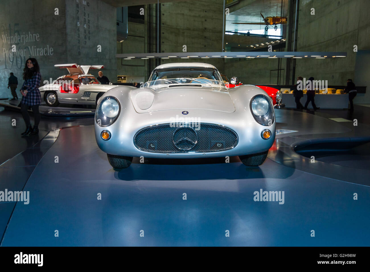 STUTTGART, GERMANY- MARCH 19, 2016: Racing car Mercedes-Benz 300 SLR Uhlenhaut coupe, 1955. Mercedes-Benz Museum. Stock Photo