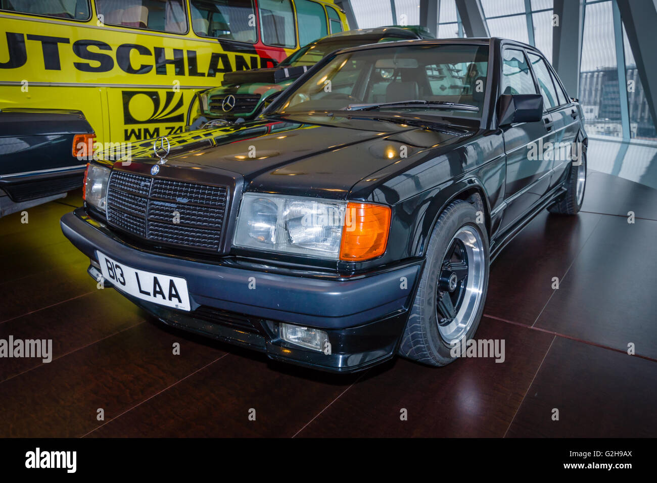 Compact executive car Mercedes-Benz 190E 2.3 AMG (W201), 1984. The owner of Ringo Starr (ex-musician and drummer of the Beatles) Stock Photo