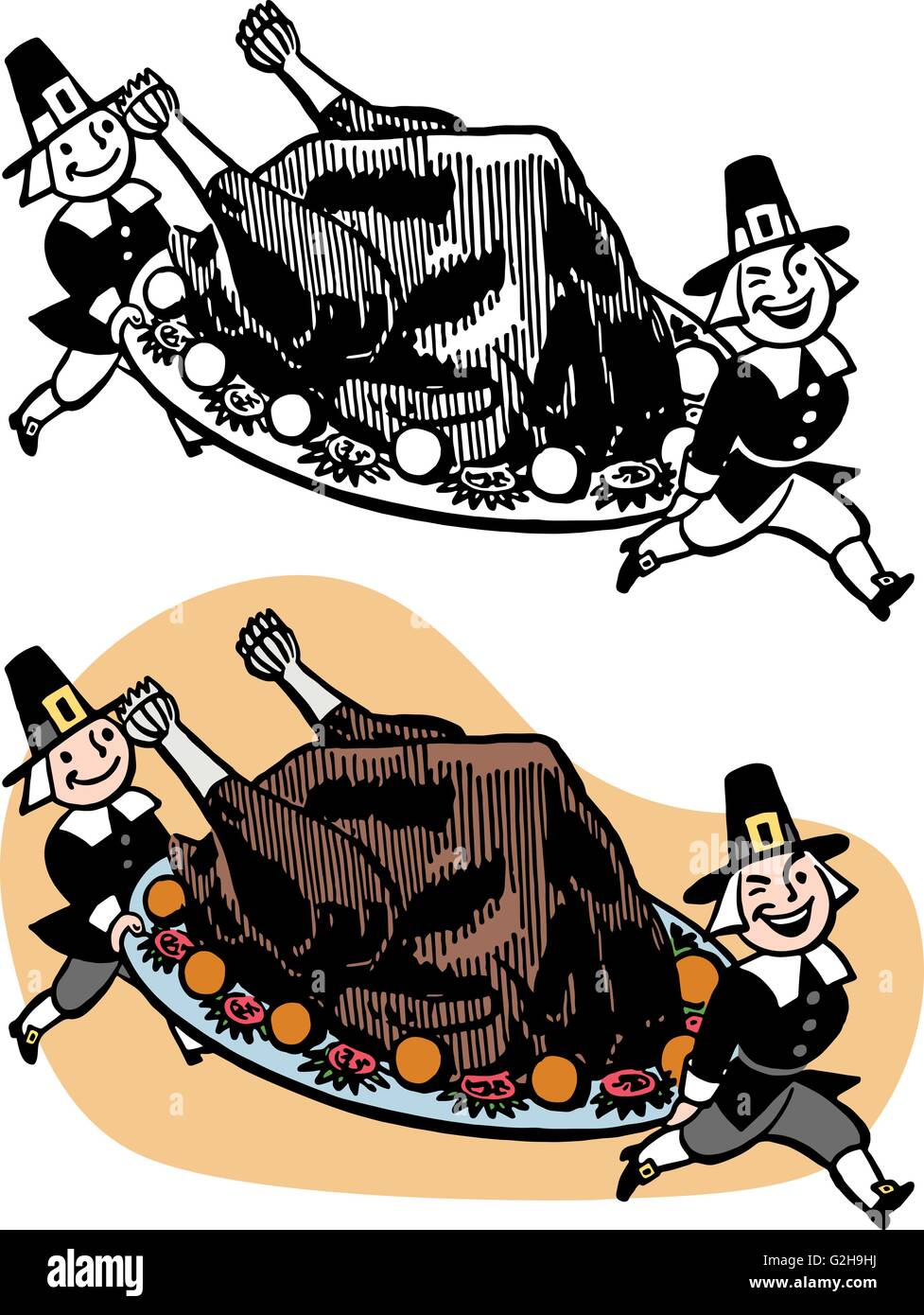 giant Thanksgiving turkey Stock Vector 