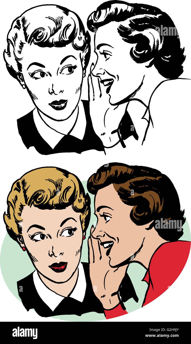Two Women Gossiping Stock Vector Image Art Alamy