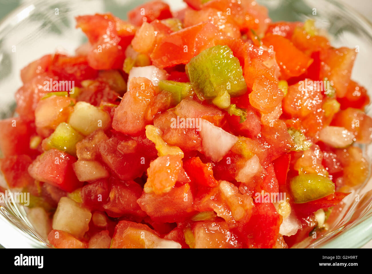 Tex-Mex style fresh tomato and onion salsa Stock Photo