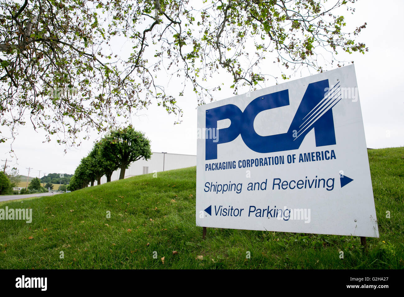 A logo sign outside of a facility occupied by the Packaging Corporation of America in Harrisonburg, Virginia on May 29, 2016. Stock Photo