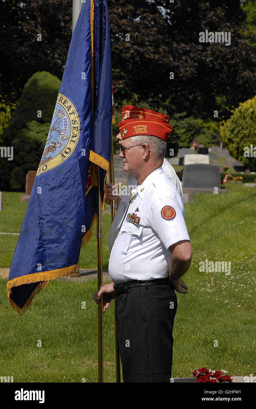 Lewiston, Idaho, USA. 30th May, 2016. Memorial day ceremony and people put flowers on their love