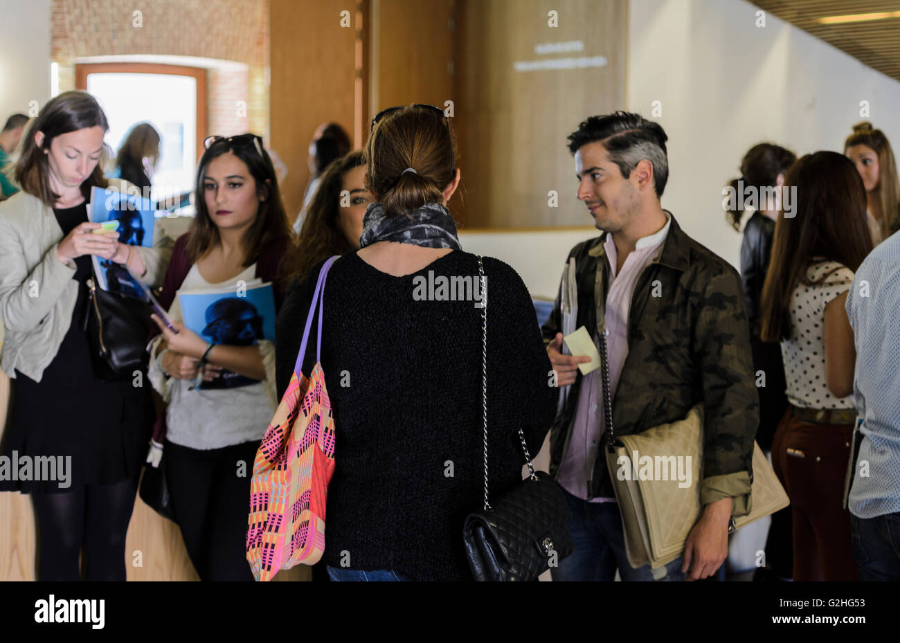 Madrid, Spain, 30 st May 2016.  Public in the inauguration of  Madrid Fashion Film Festival in Cuartel Conde Duque, Madrid, Spain. Credit:  Enrique Davó/Alamy Live News Stock Photo