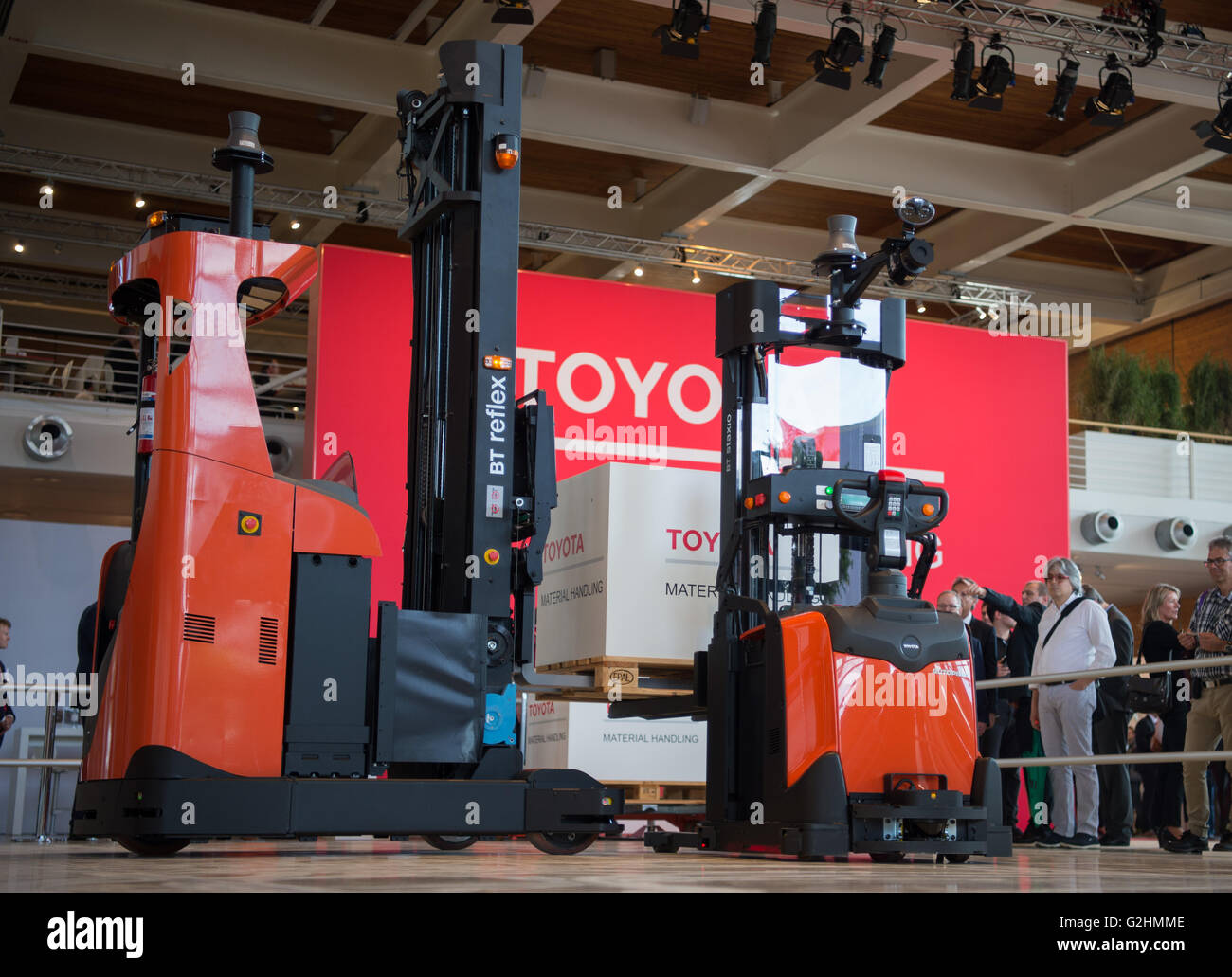 Hanover, Germany. 31st May, 2016. The logistics robot BT Reflex at the