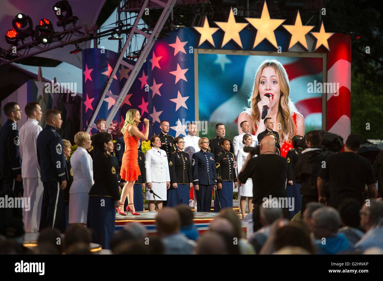 Singer Katharine McPhee performs at the National Memorial Day Concert May 29, 2016 in Washington, D.C Stock Photo