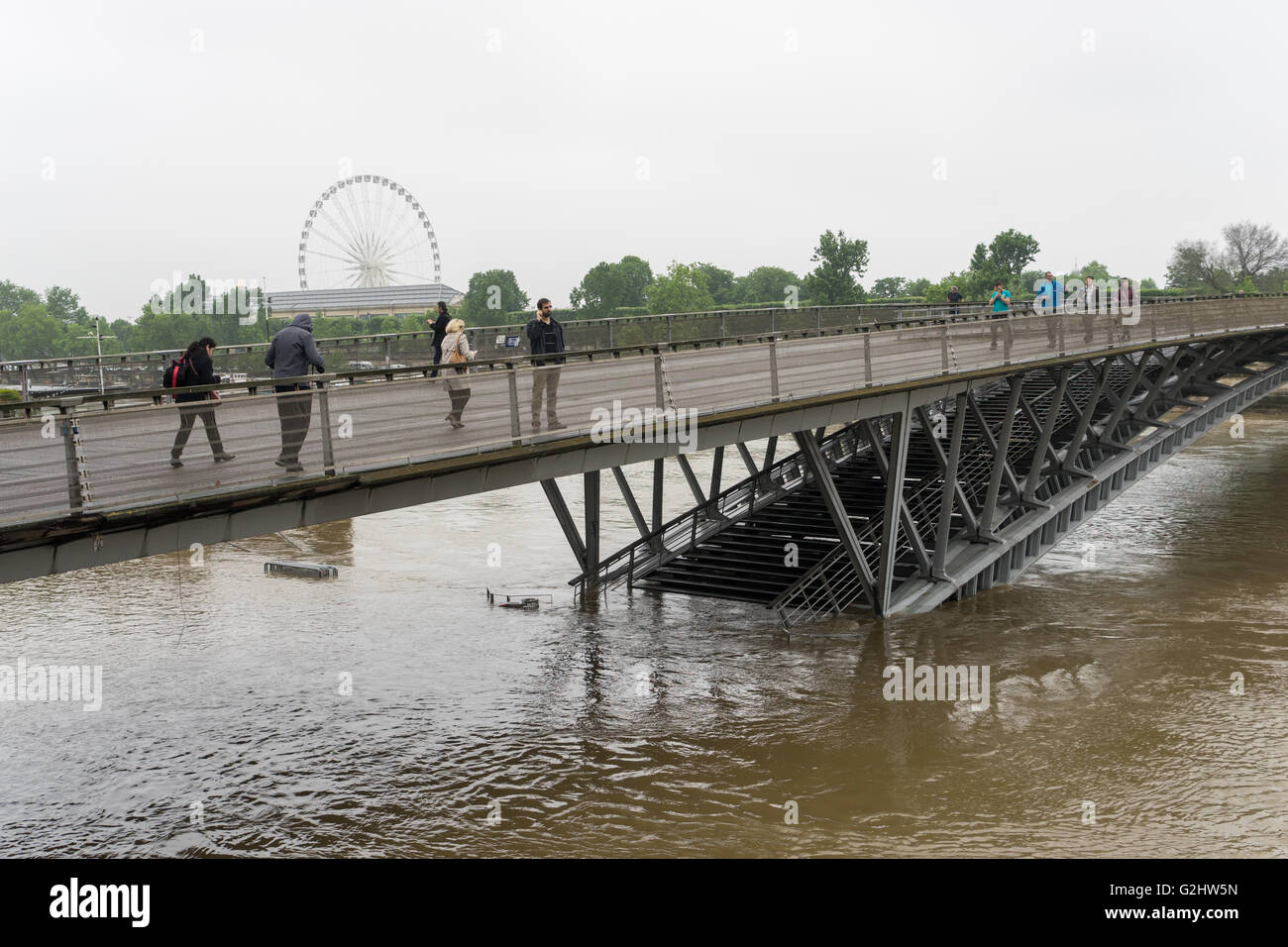 Seine river flood of June 2016 in Paris, France Stock Photo