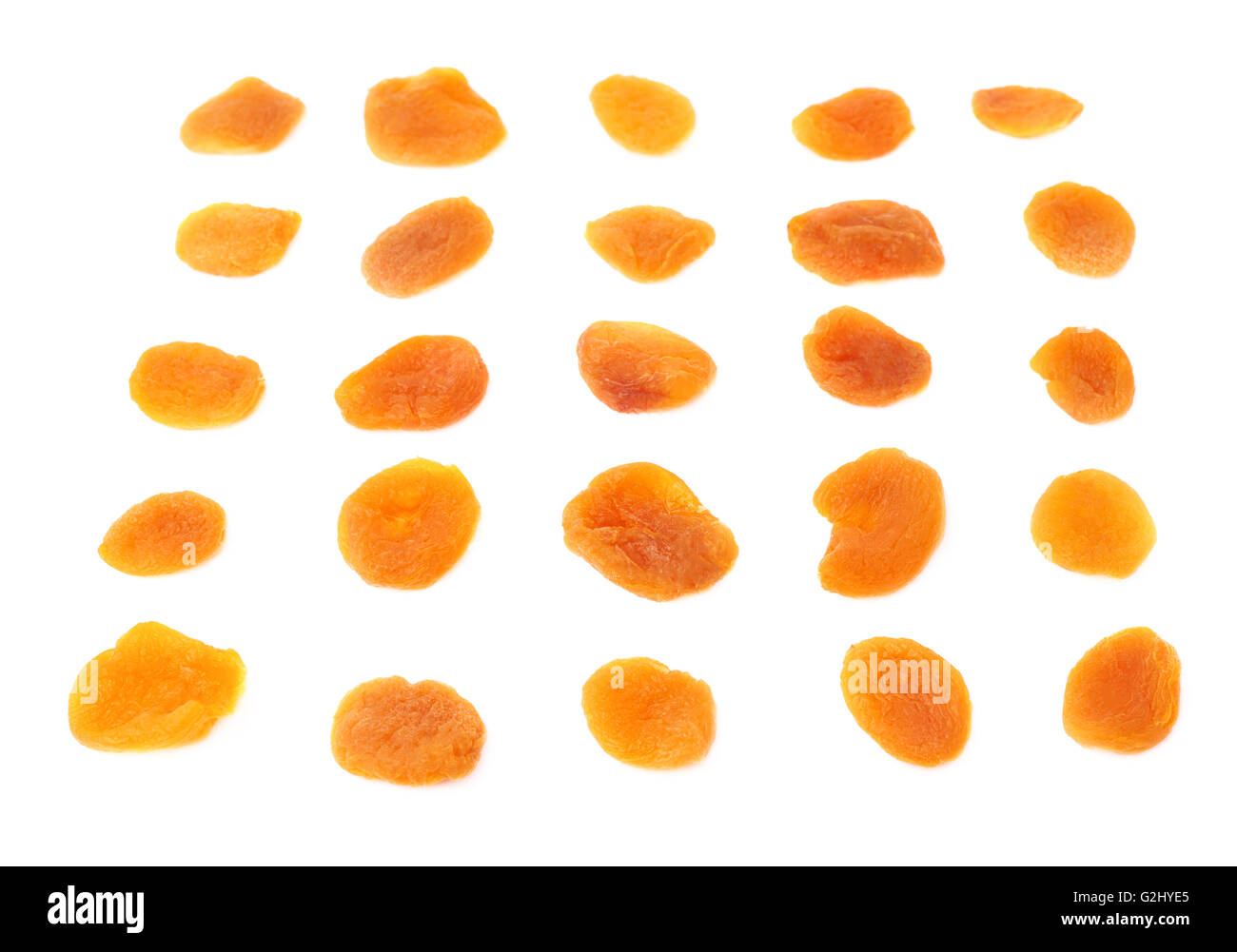 Dried orange apricots over white background Stock Photo Alamy