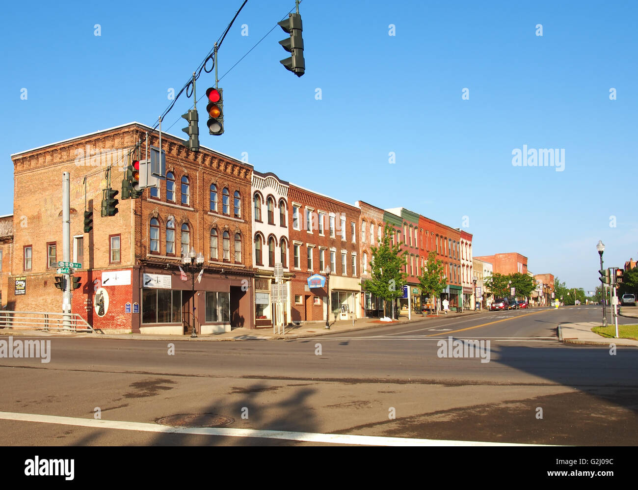 Seneca Falls, New York city center in early morning Stock Photo - Alamy