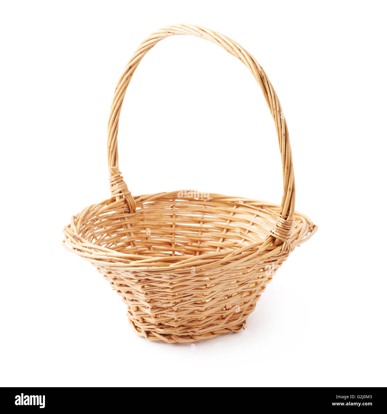 Brown wicker basket isolated over the white background Stock Photo - Alamy