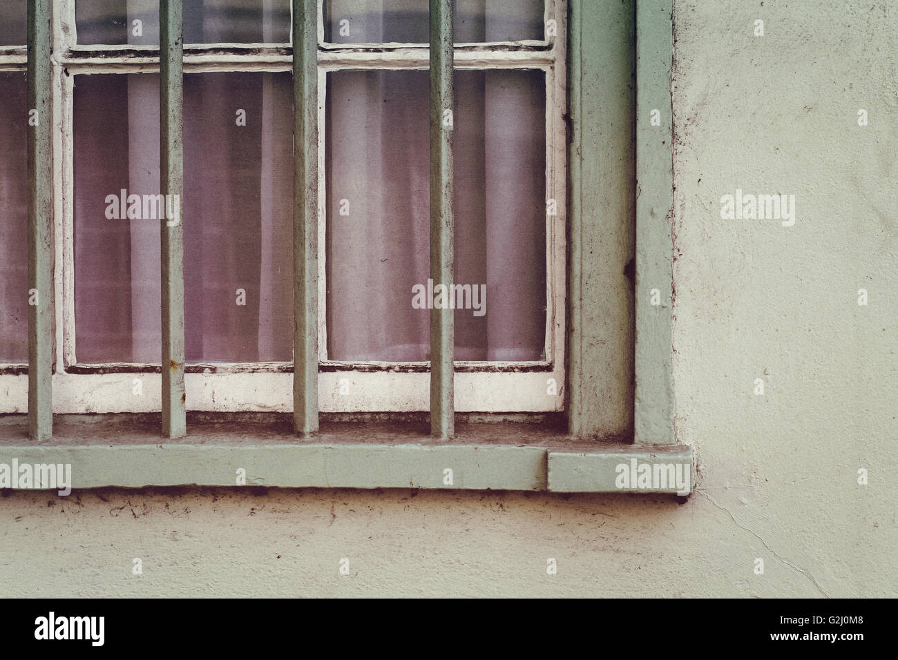 Old wooden window on old house texture background Stock Photo - Alamy