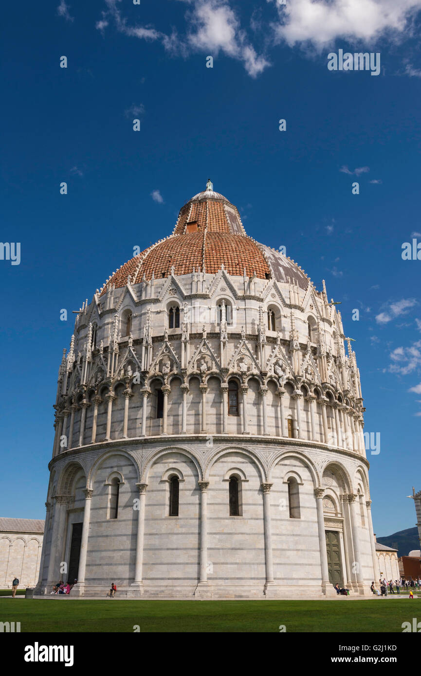 Baptistry of St. John, Piazza dei Miracoli, Pisa, Italy Stock Photo