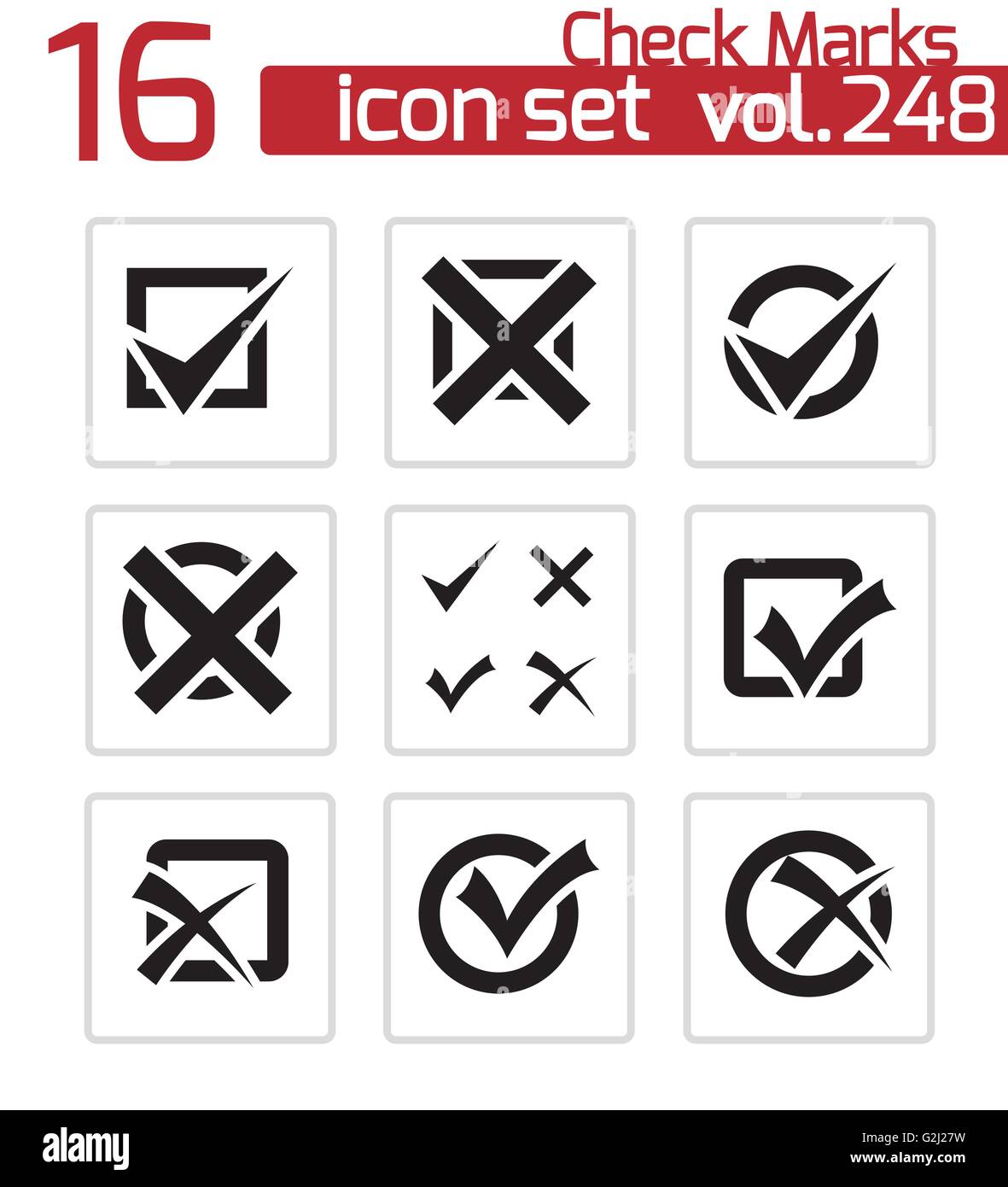 Vector black check marks icons set Stock Vector Image & Art - Alamy