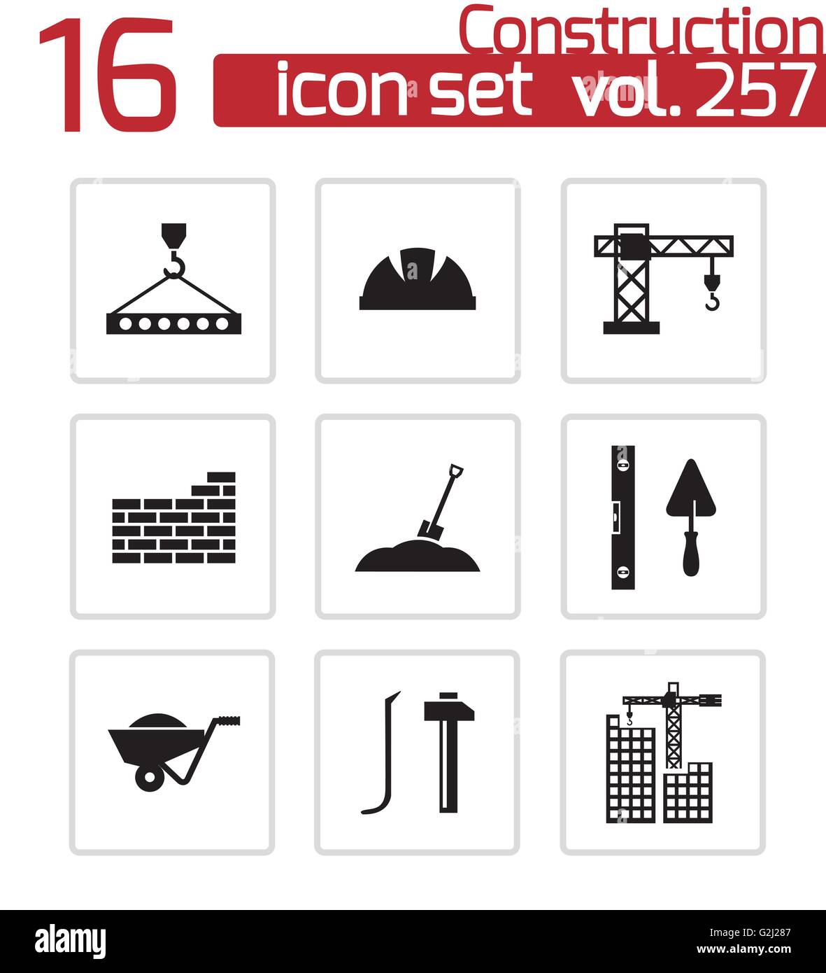 Vector black construction icons set Stock Vector Image & Art - Alamy