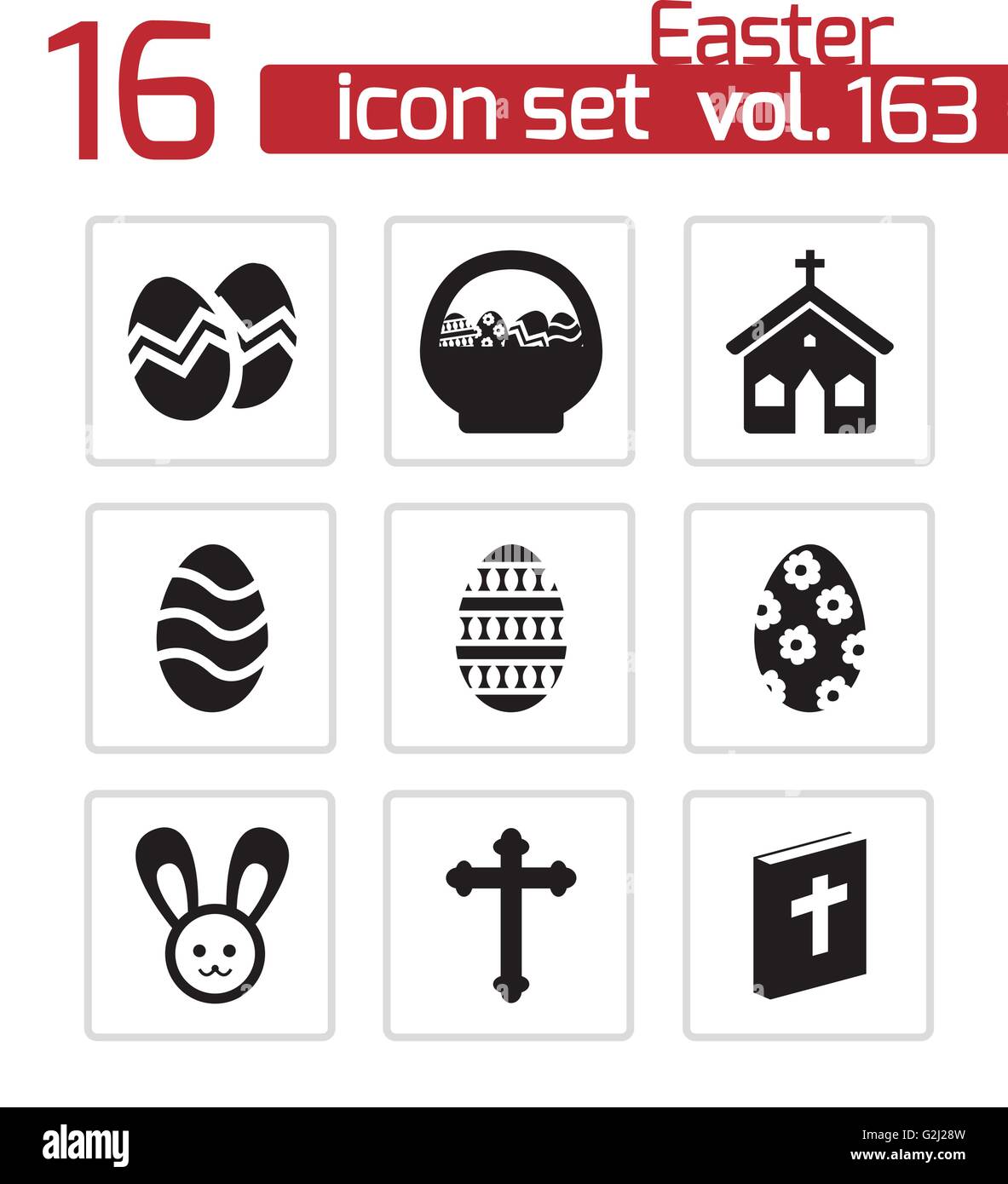 Vector black easter icons set Stock Vector Image & Art - Alamy