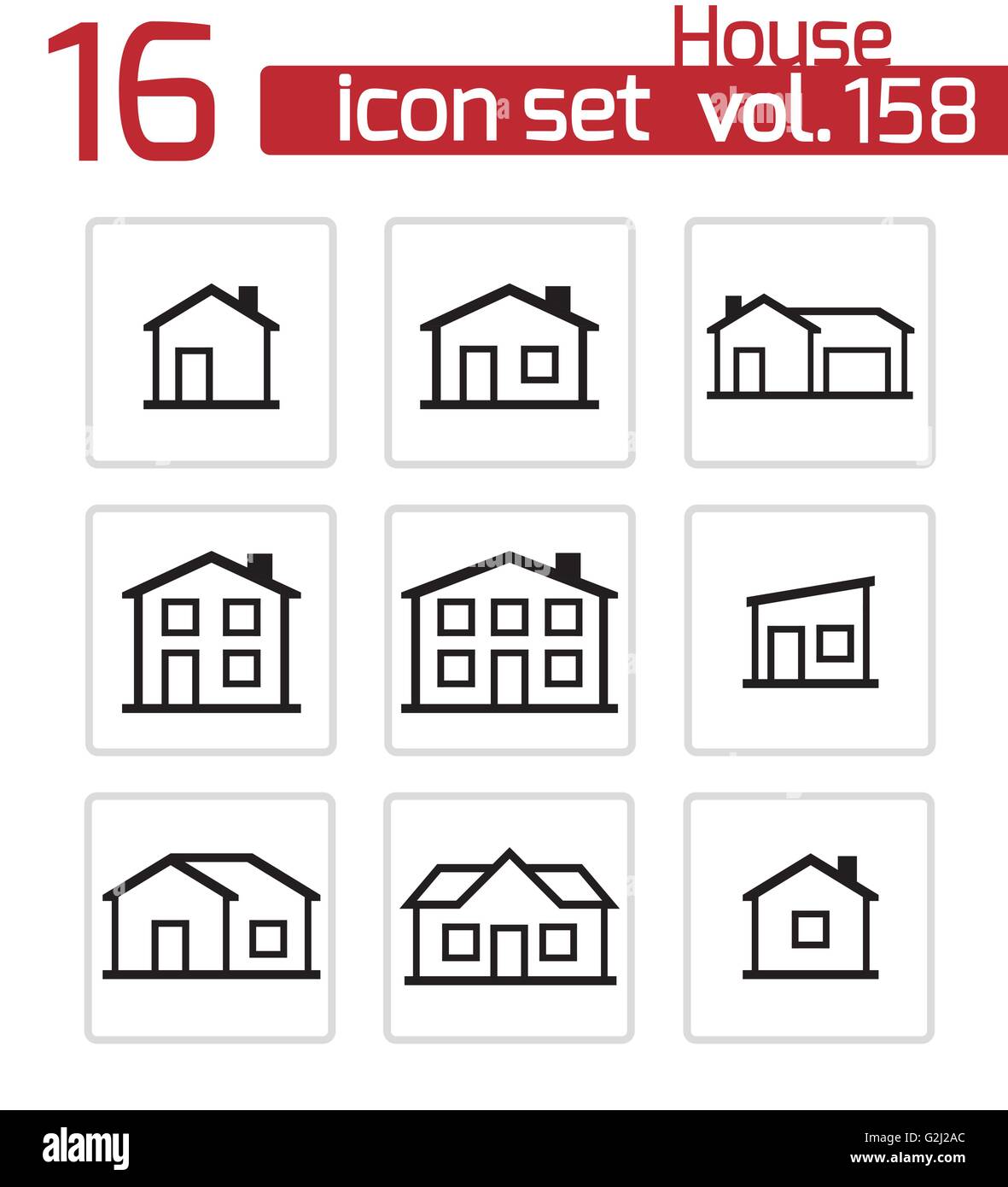 Vector black houses icons set Stock Vector Image & Art - Alamy