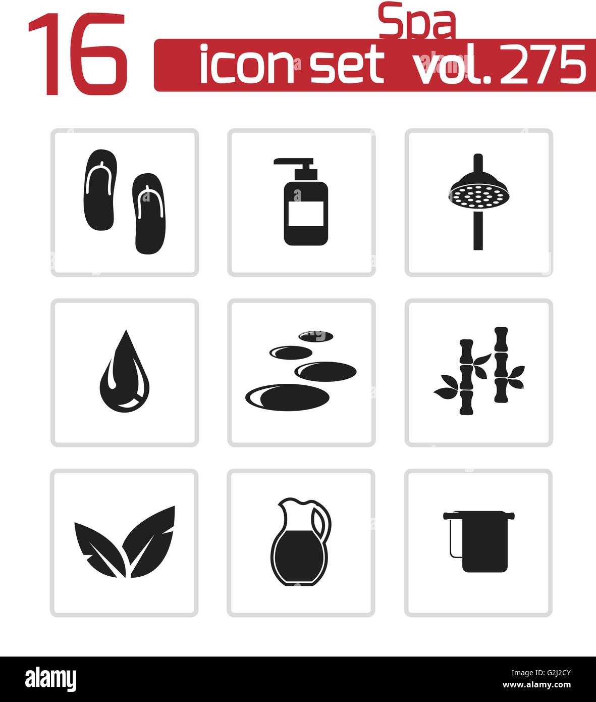 Vector black spa icons set Stock Vector Image & Art - Alamy