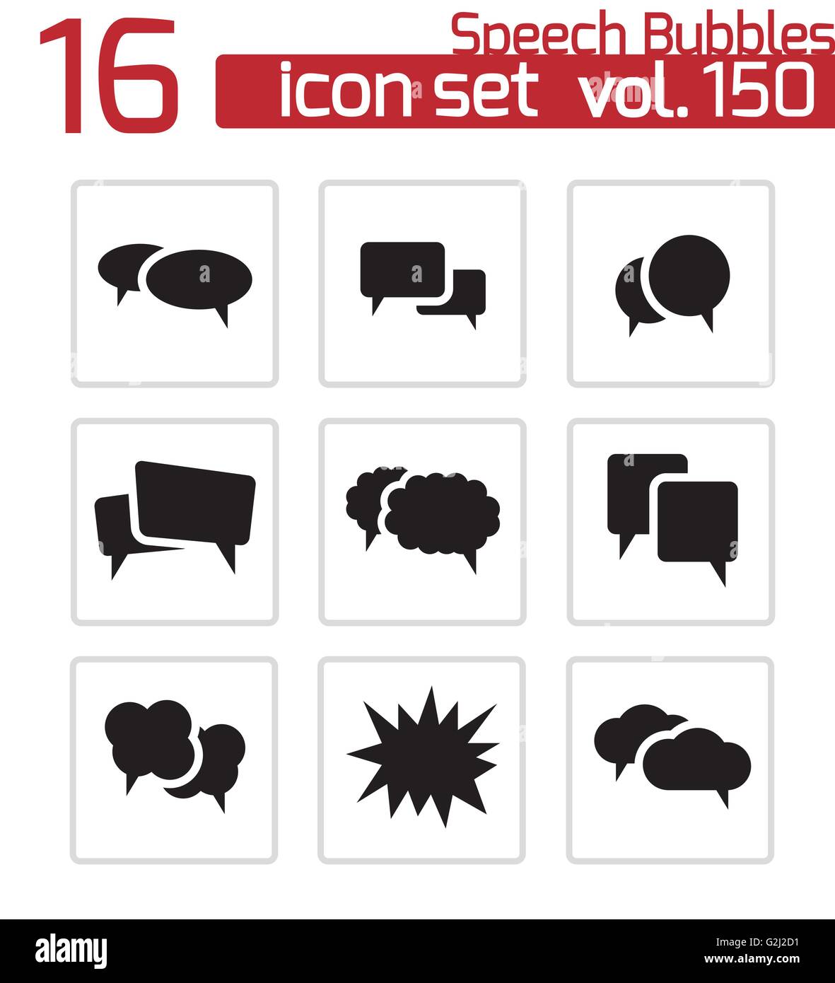 Vector black speech bubble icons set Stock Vector Image & Art - Alamy