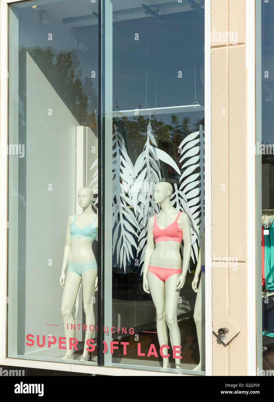 Mannequins in a store front in Montvale, New Jersey Stock Photo