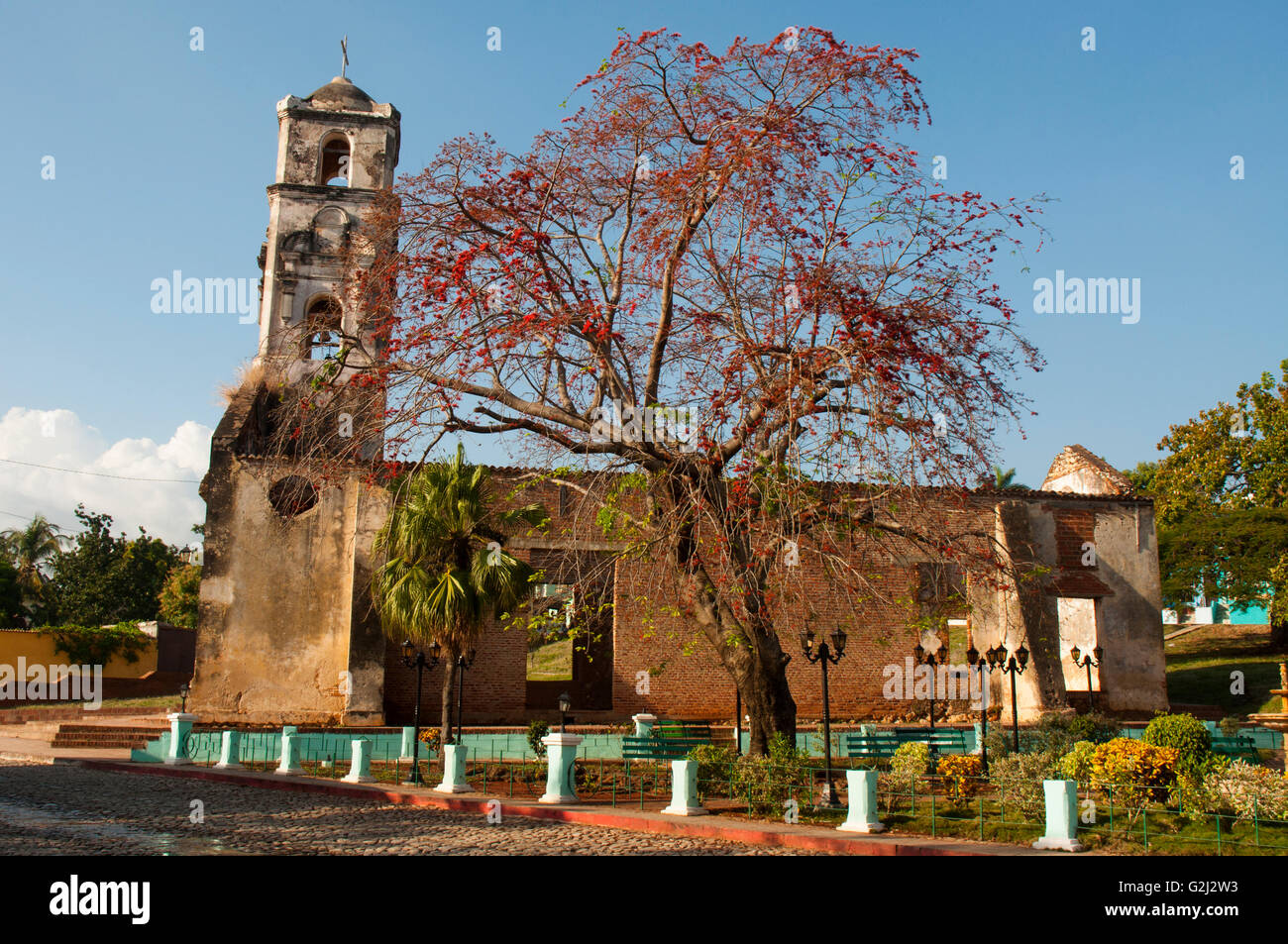 Ruins of Santa Ana Church, Trinidad (Unesco World Heritage), Cuba. Stock Photo