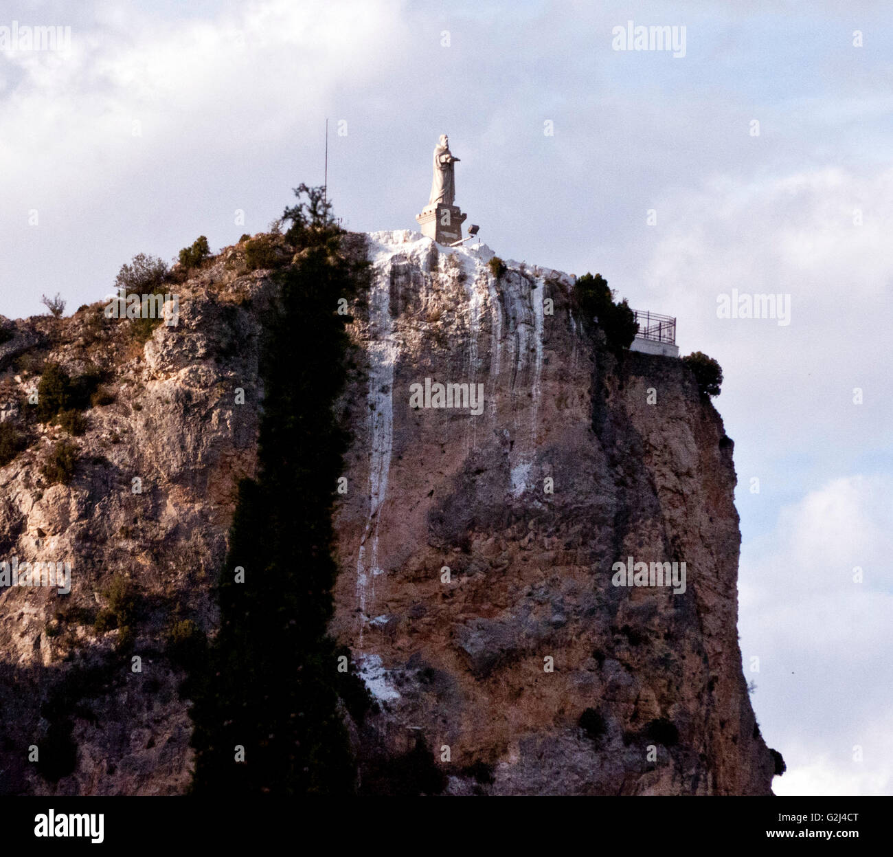 Religious Monument on Mountain Top, Near Igay, Spain Stock Photo