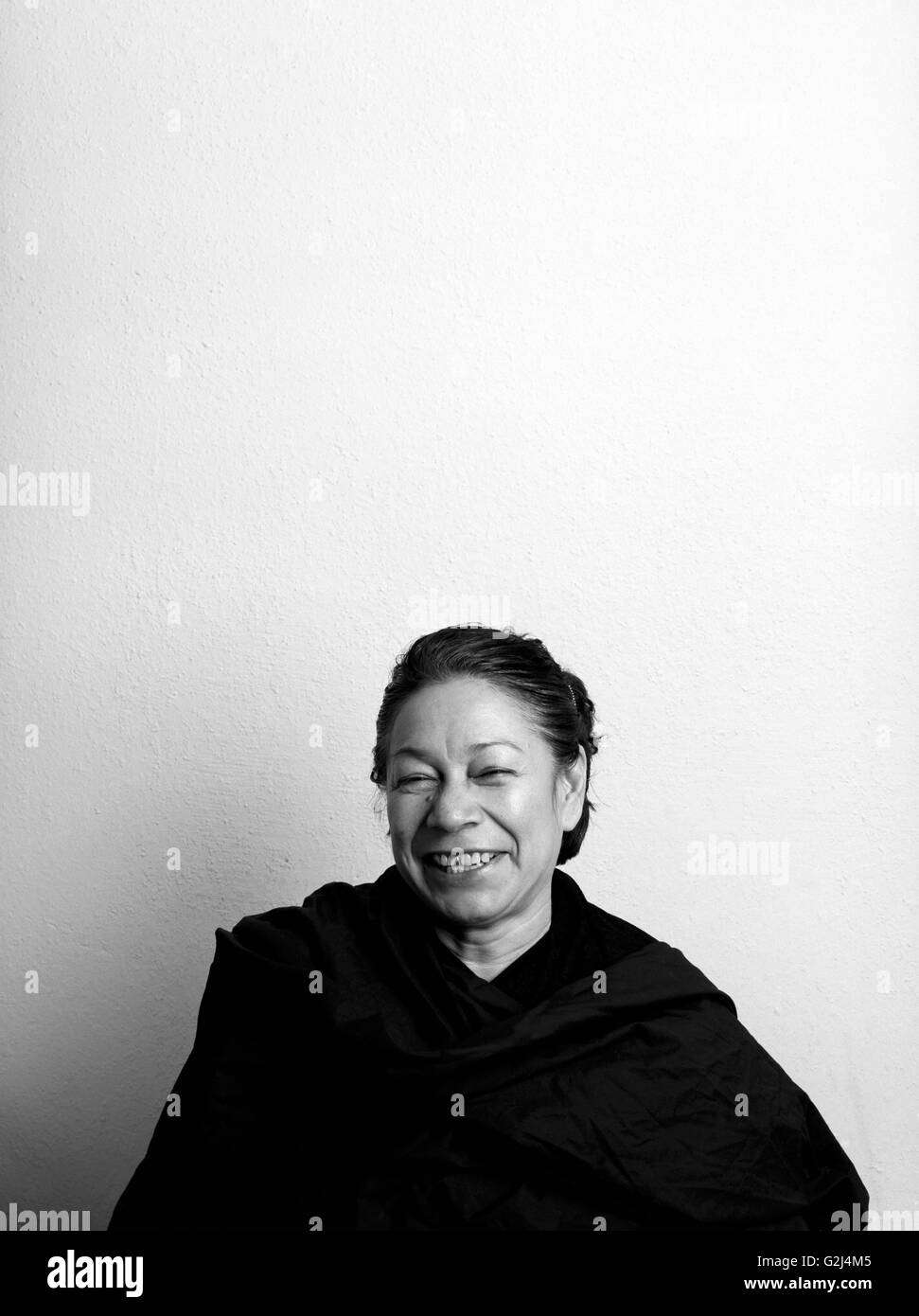 Happy laughing woman Black and White Stock Photos & Images - Alamy