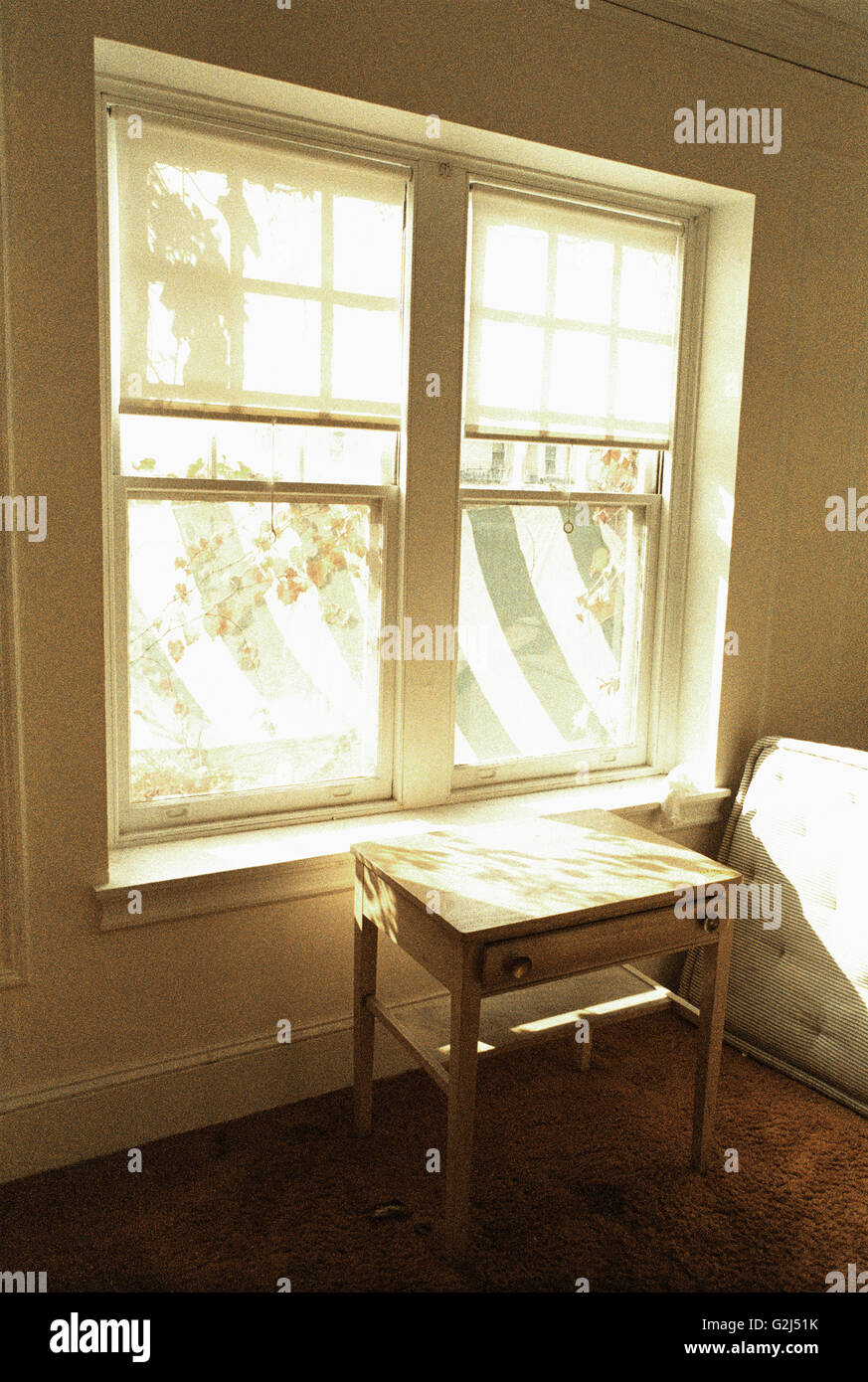 Yellow Room with Windows Stock Photo