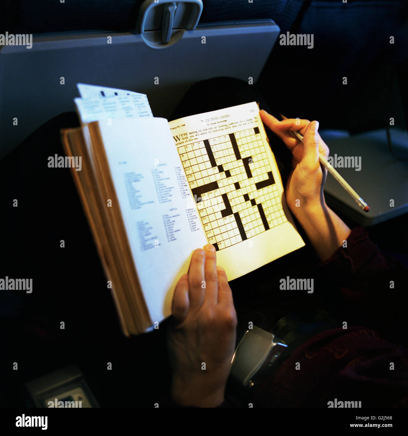Woman Doing Crossword Puzzle Stock Photo Alamy Woman Doing Crossword Puzzle Stock Photo Alamy