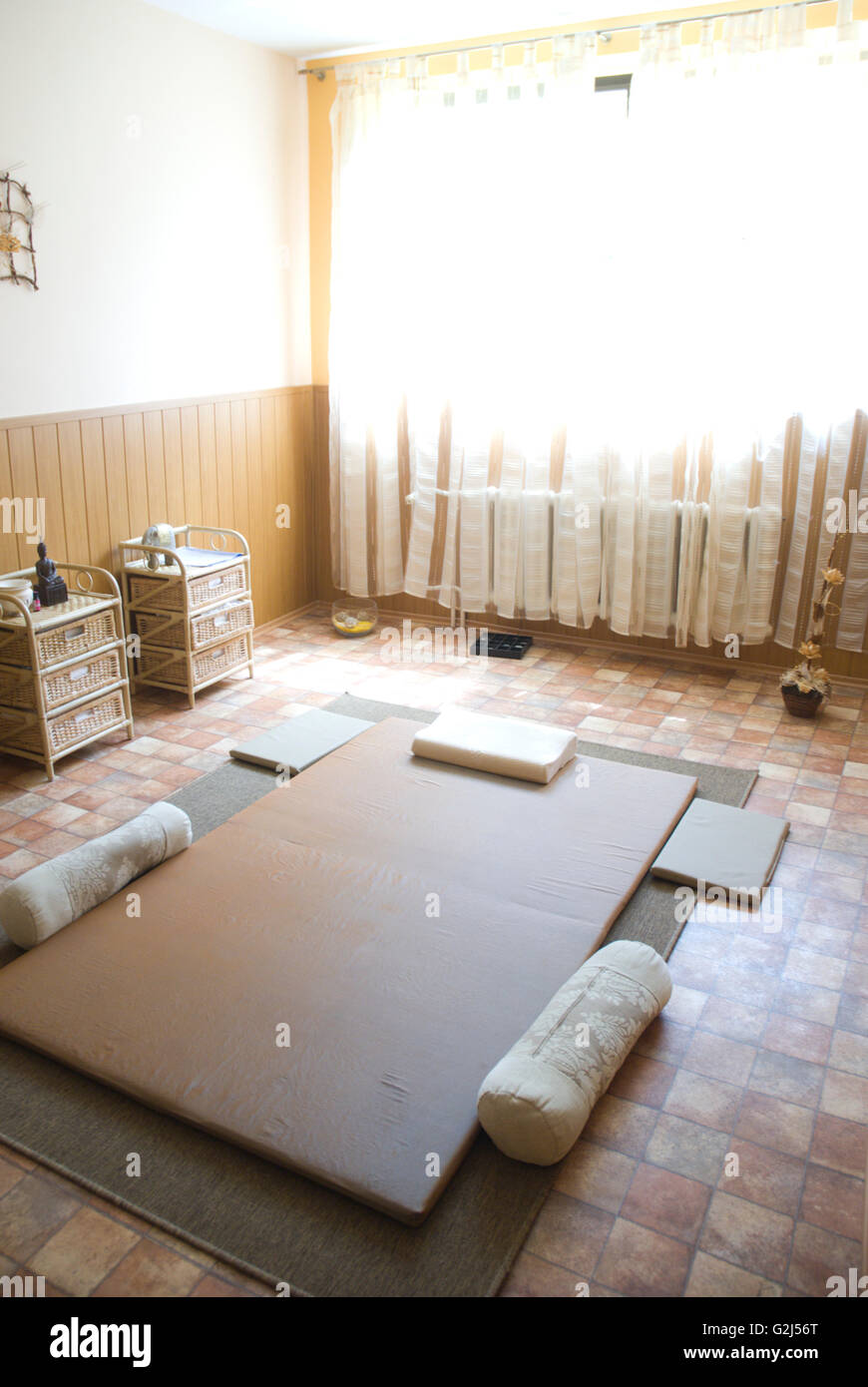 Shiatsu Massage Pad on Floor Stock Photo
