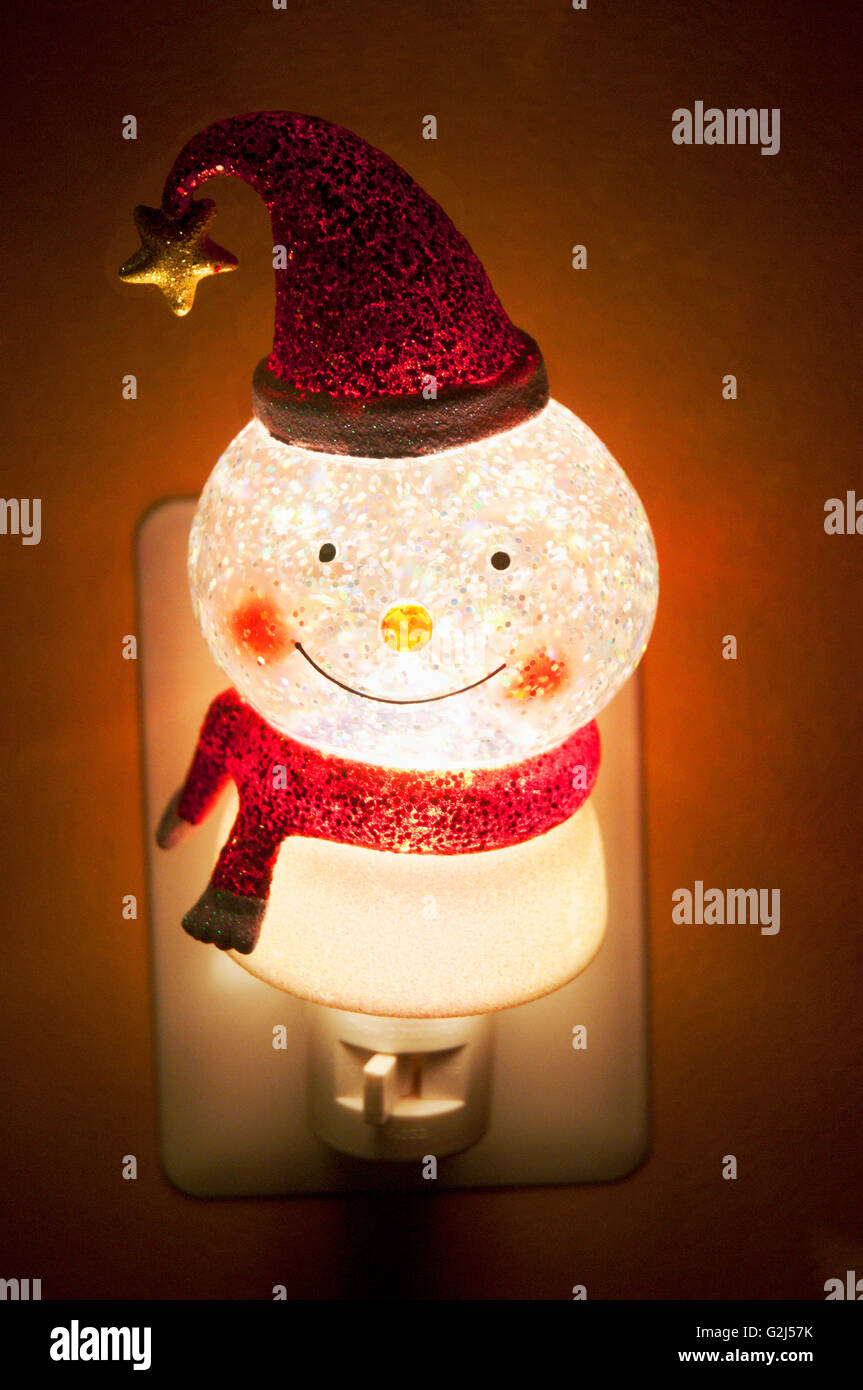 Smiling Santa Night Light Stock Photo