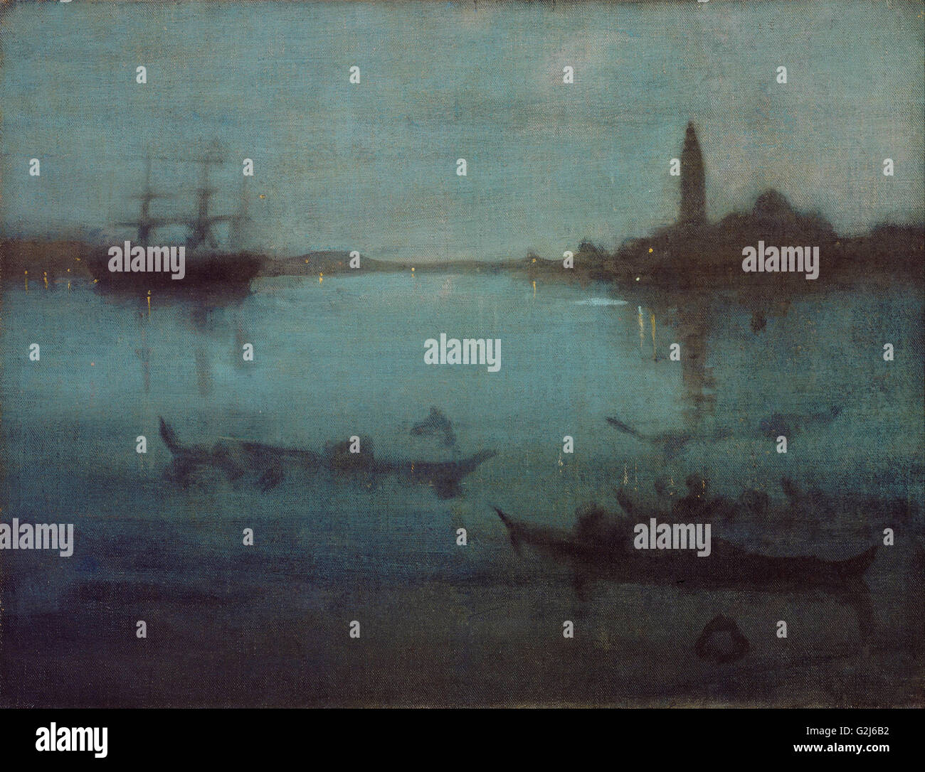 James Abbott McNeill Whistler - Nocturne in Blue and Silver- The Lagoon, Venice - Museum of Fine Arts, Boston Stock Photo