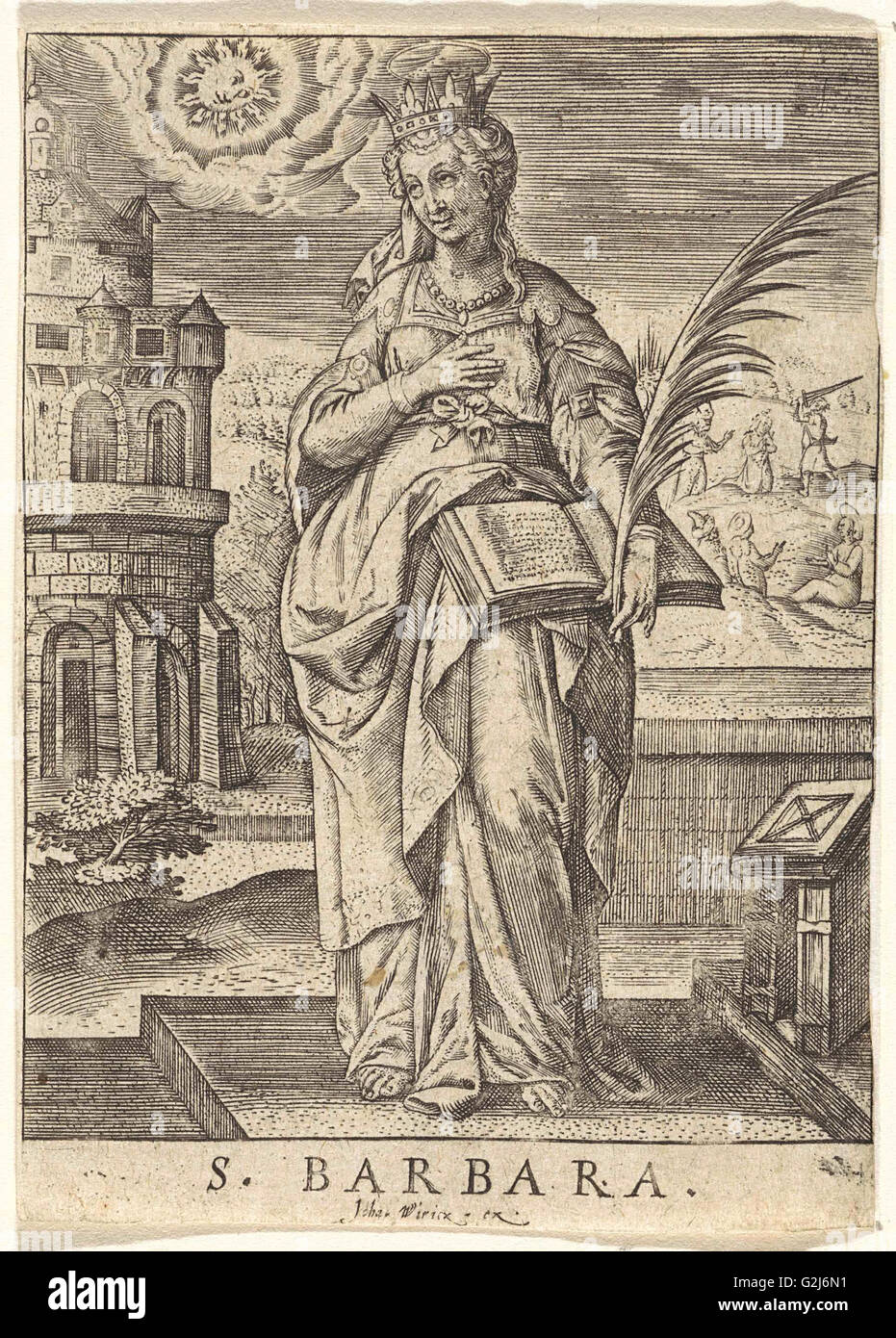 St. Barbara, Johannes Wierix, 1559 before 1620 Stock Photo Alamy