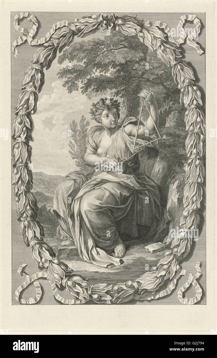 Landscape with a music-muse, Bernard Picart, Eustache Lesueur, 1683-1733 Stock Photo