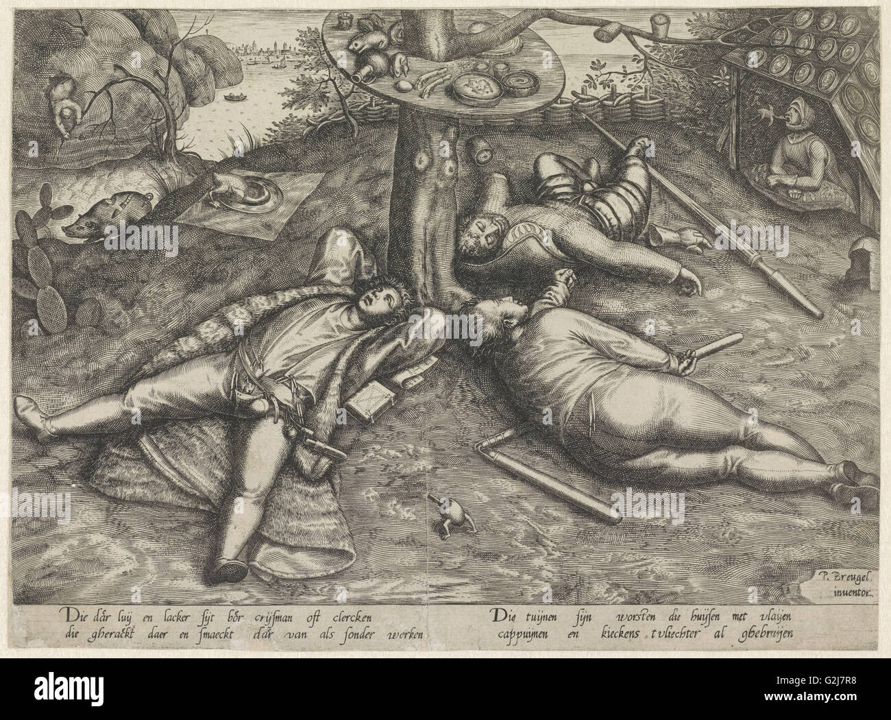 Luilekkerland, cockaigne, Attributed to Pieter van der Heyden, 1567-1600 Stock Photo