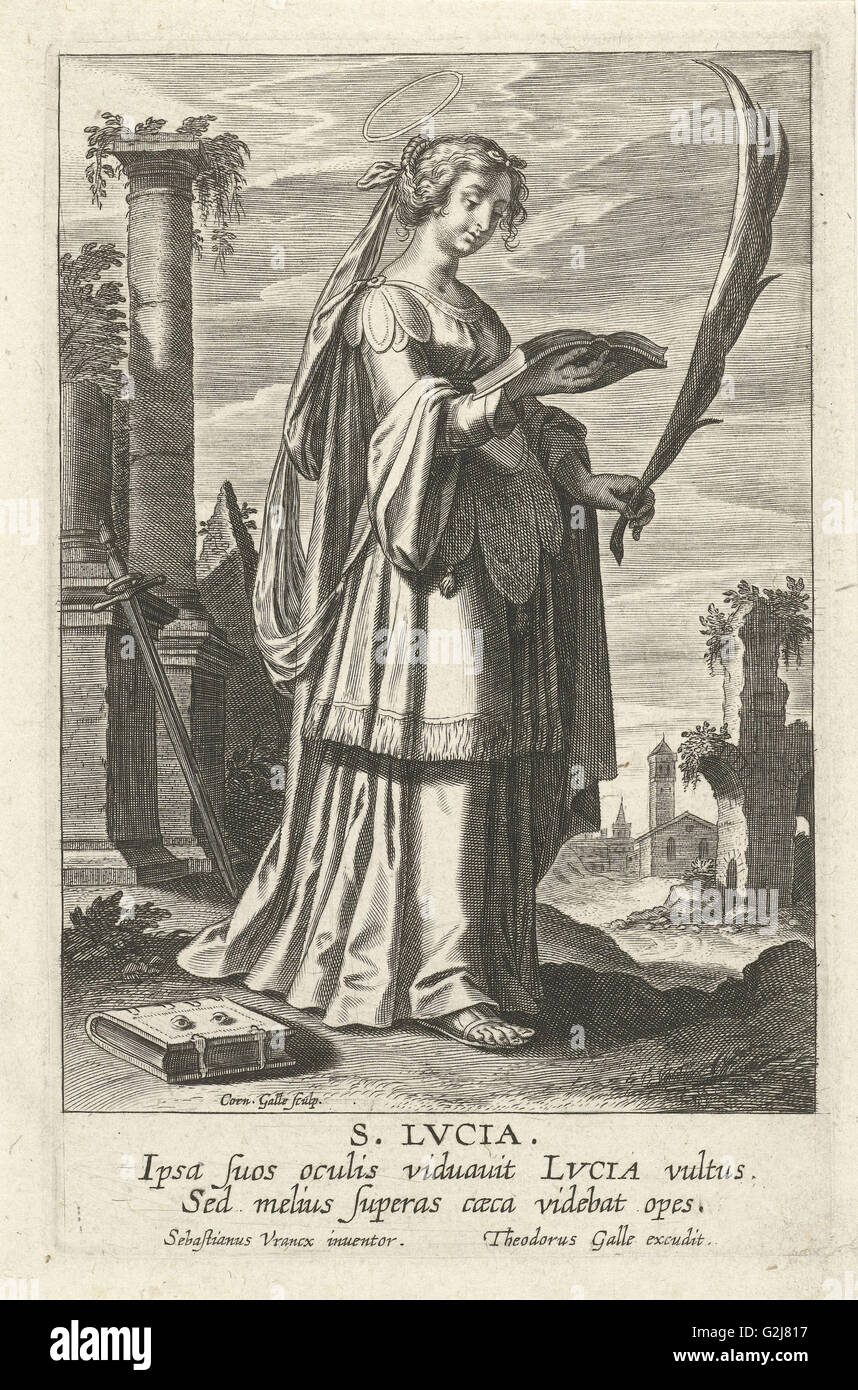 H Lucia, Cornelis Galle (I), Theodoor Galle, 1596 1633 Stock Photo