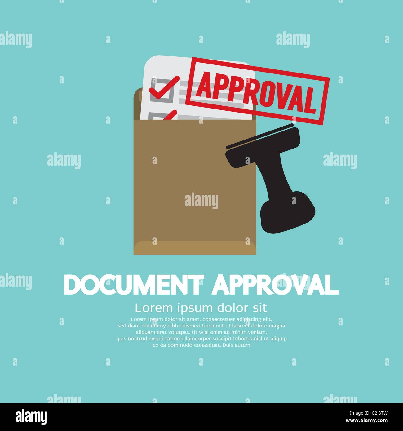 Document Approval Stamp Vector Illustration Stock Vector