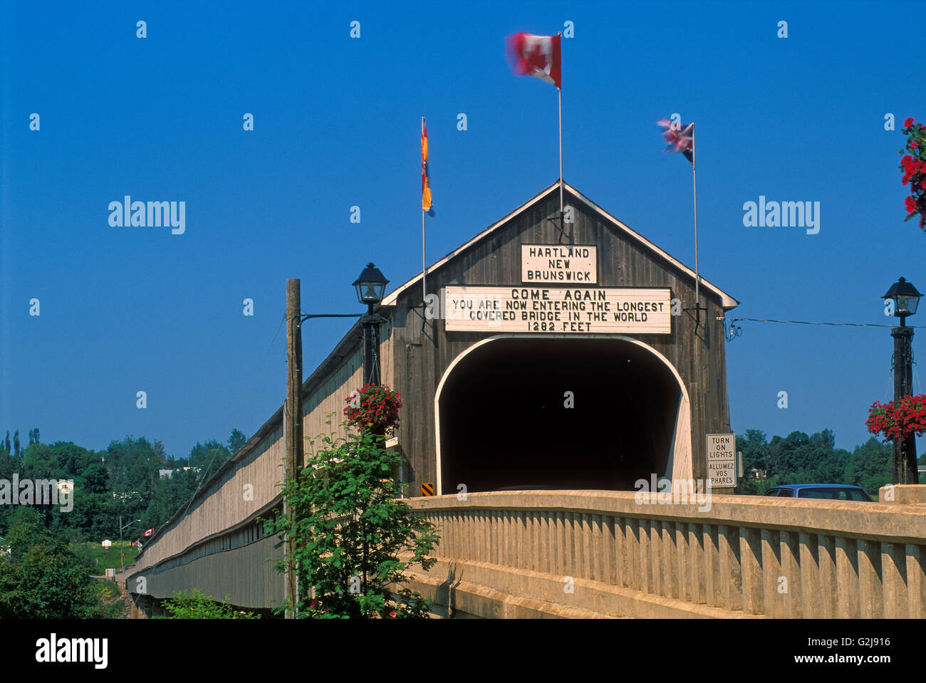 World's Longest Covered Bridge Hartland New Brunswick Canada Stock Photo