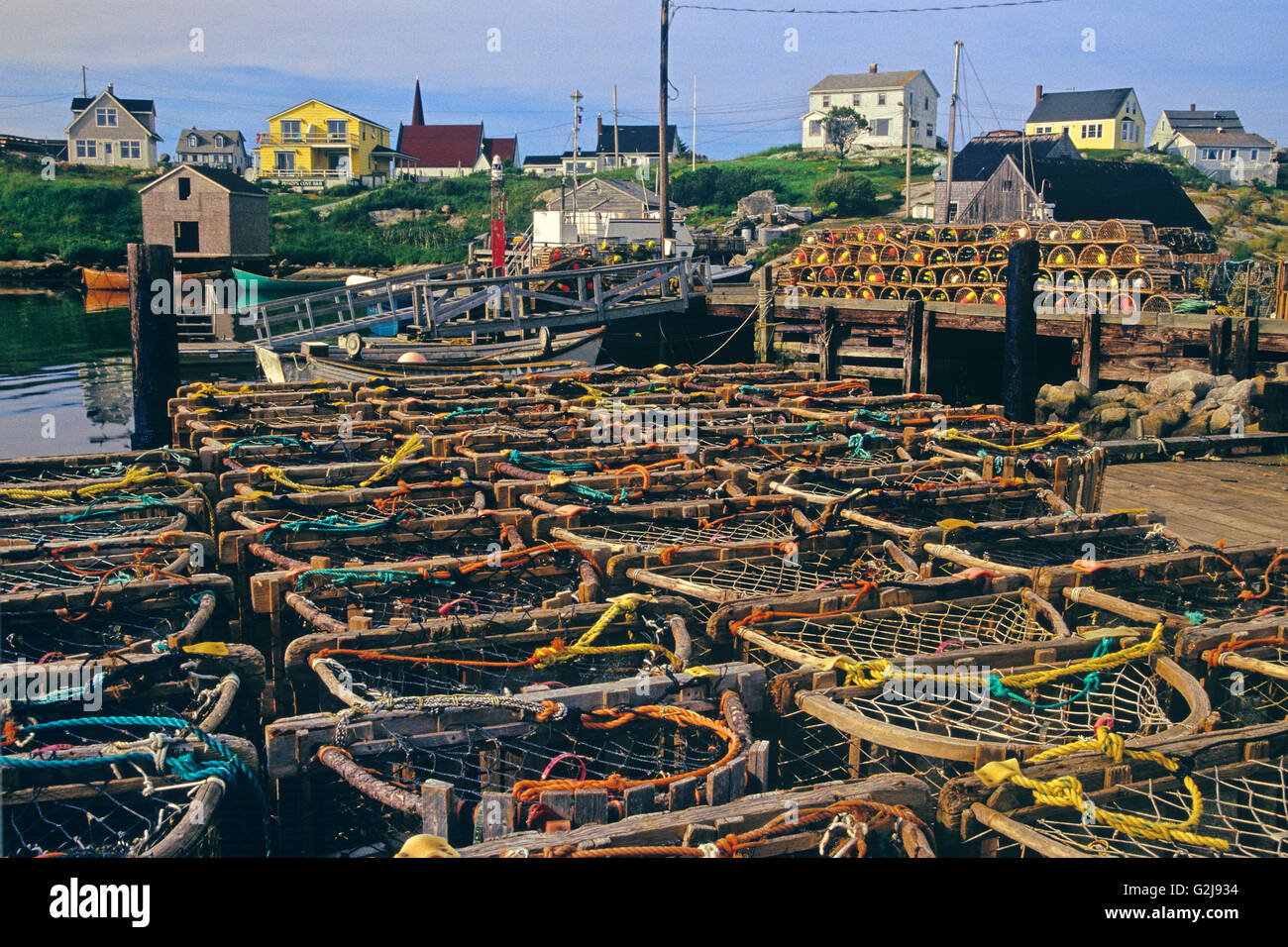 lobster traps Peggy's Cove Nova Scotia Canada Stock Photo