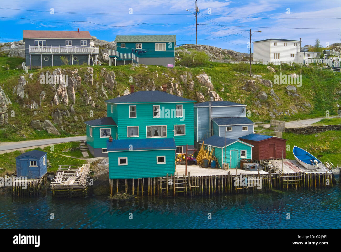 colorful houses in coastal village Rose Blanche Newfoundland Canada