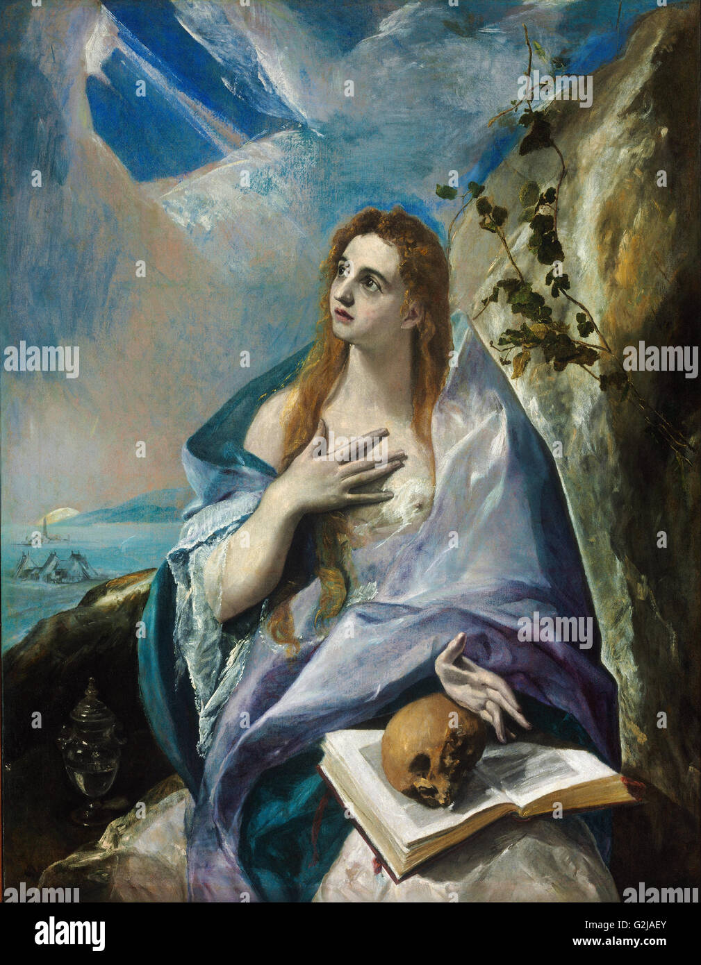 El Greco - The Penitent Magdalene  - Museum of Fine Arts, Budapest Stock Photo