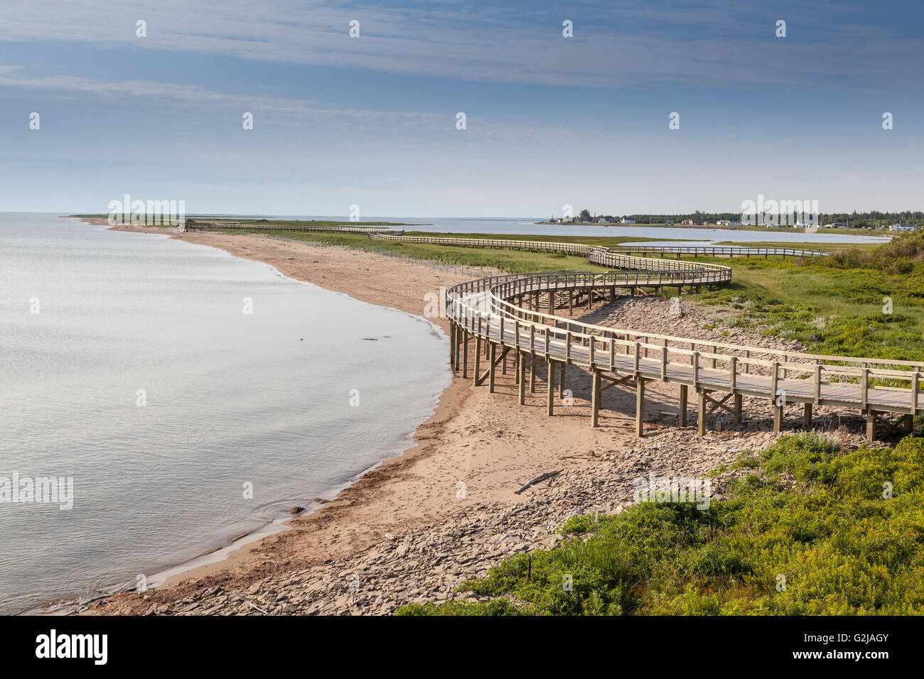 Boardwalk across the Bouctouche dunes at the Irving Ecocentre in Kent