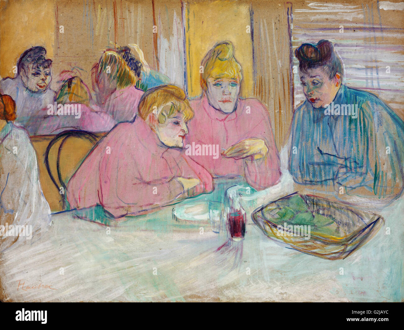 Henri de Toulouse-Lautrec - The Ladies in the Dining Room  - Museum of Fine Arts, Budapest Stock Photo