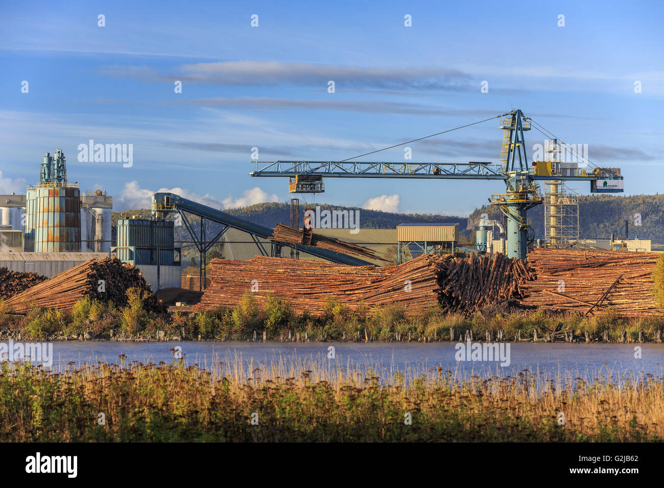 Pulp and Paper mill, Thunder Bay, Ontario, Canada Stock Photo