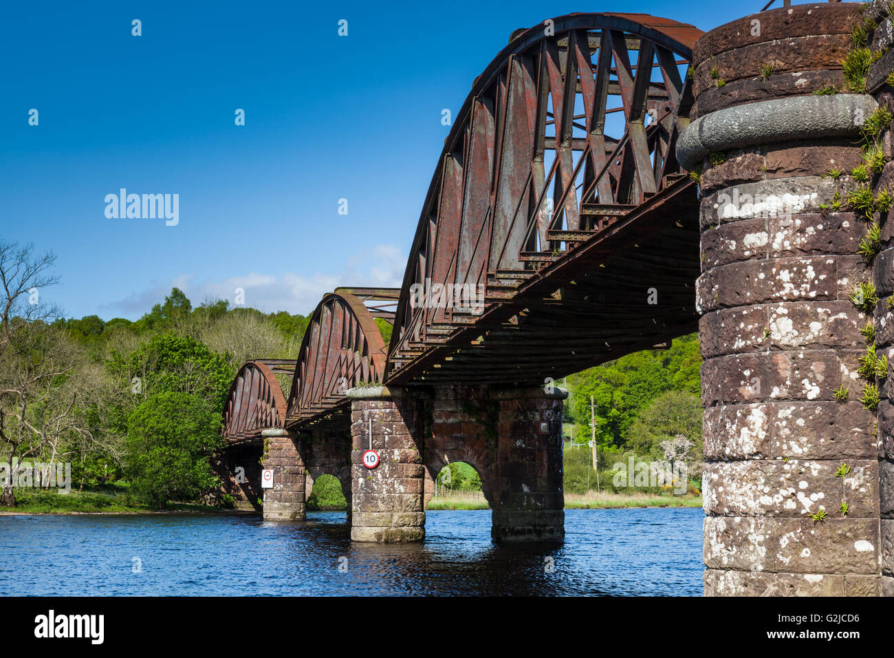 The old railway bridge across Loch Ken, near Parton, Castle Douglas