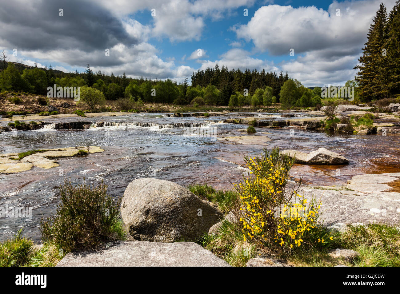 The River Dee at the Otter Pool on Raiders Road Forest Drive, Galloway Forest Park, Dumfries & Galloway, Scotland Stock Photo