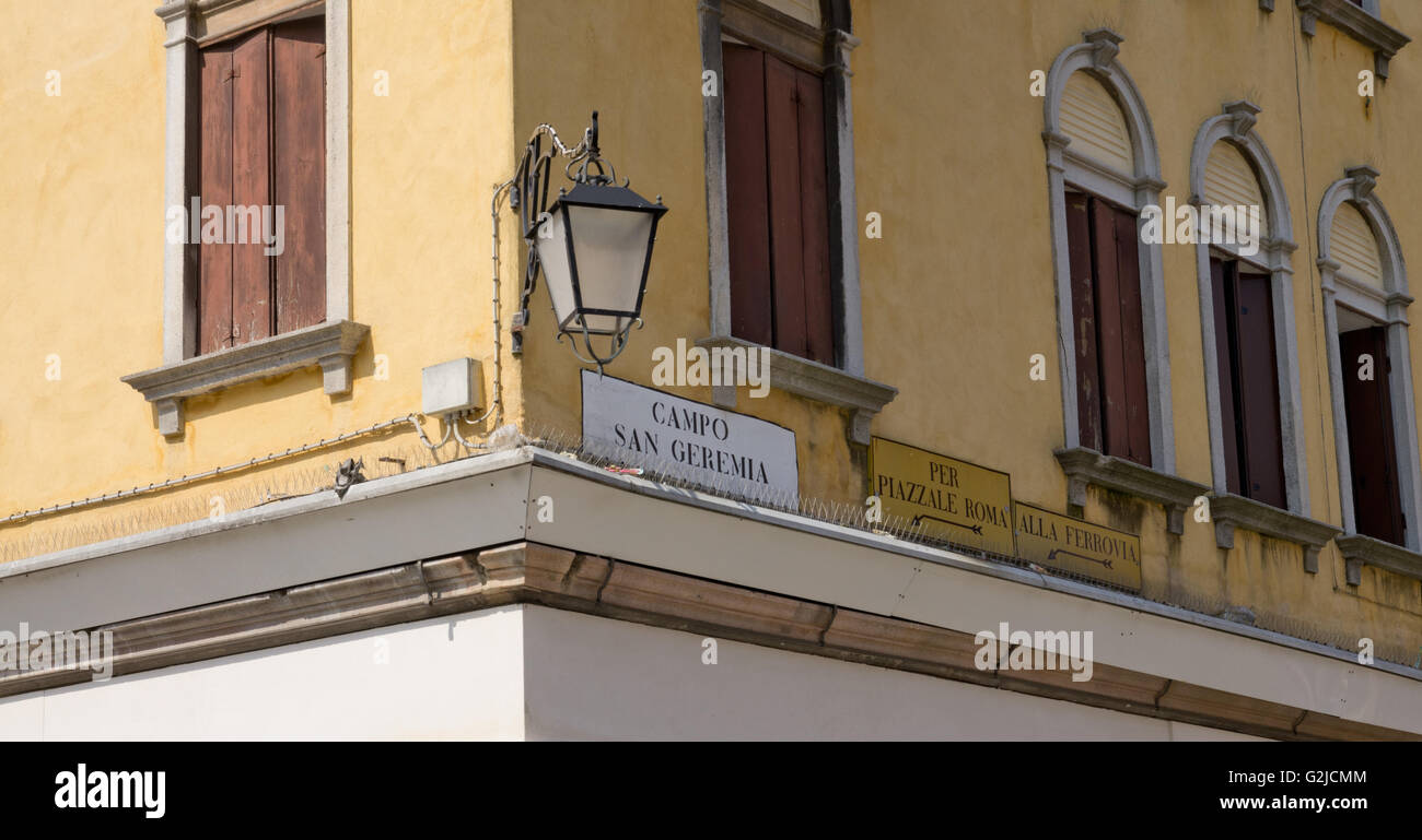 Street signs Venice Stock Photo Alamy