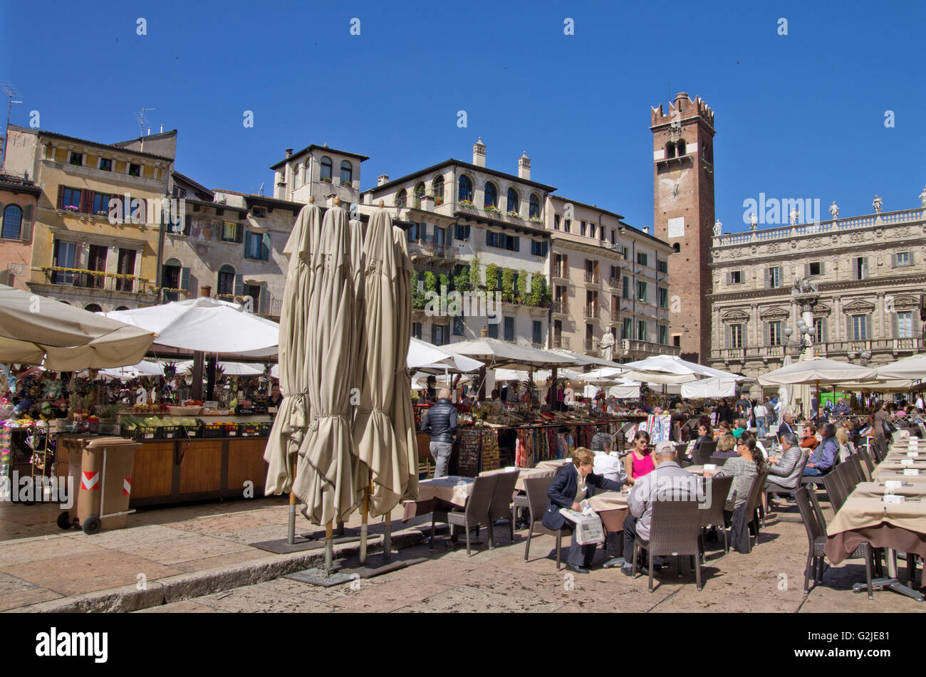 Verona - Piazza Erbe Stock Photo