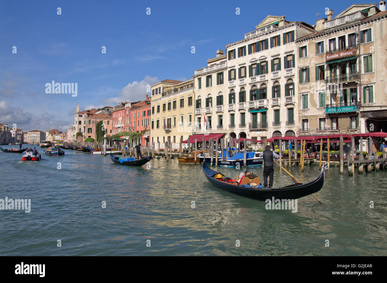 The Grand Canal Venice, Riva del Vin Stock Photo